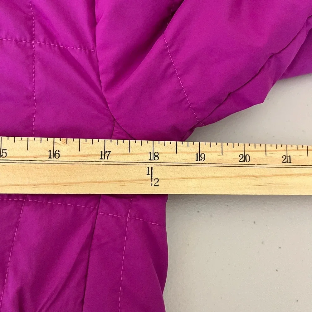 The North Face Girls Purple Quilted Hooded Reversible Jacket Size Large 12